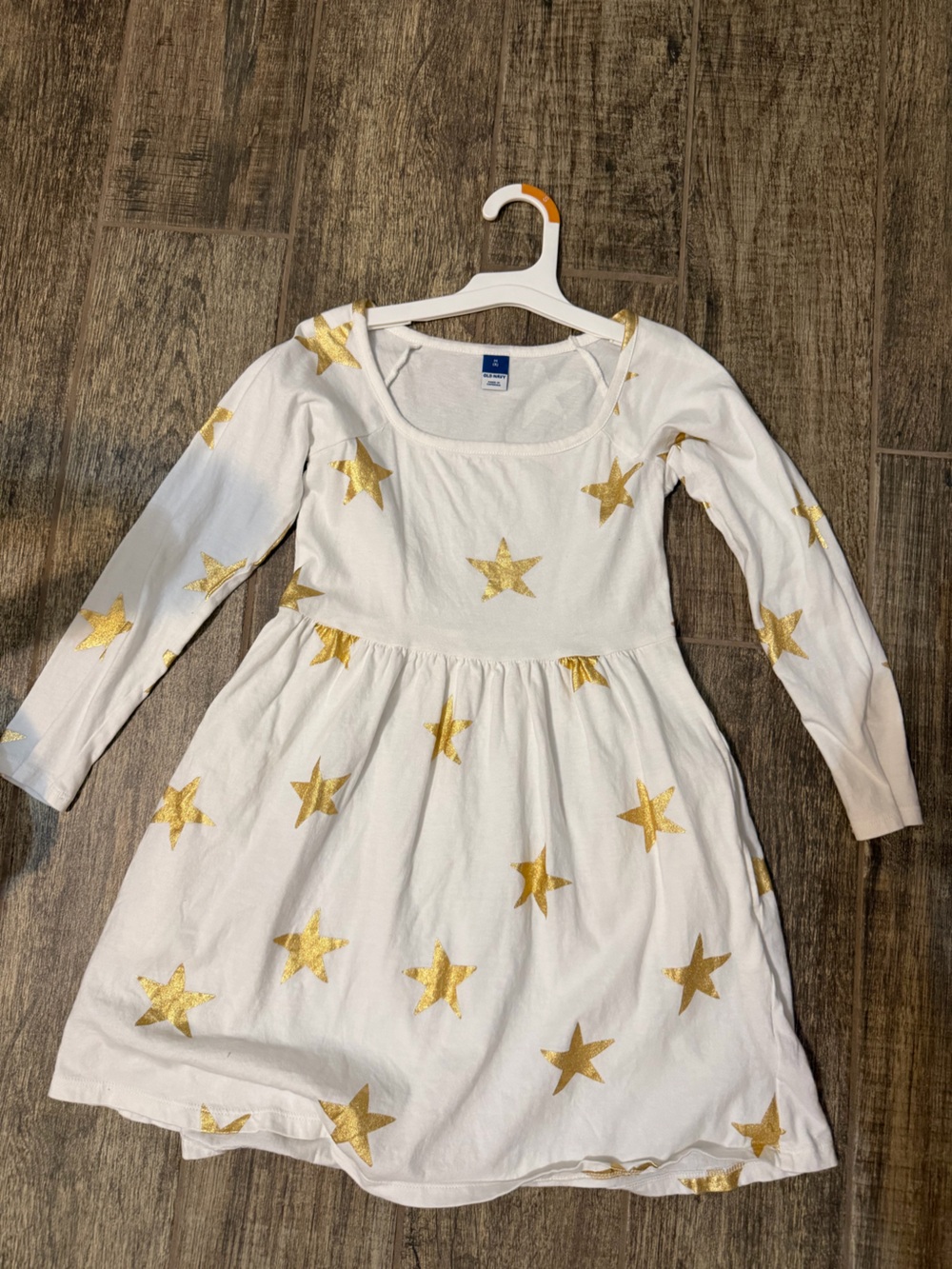 Old Navy White Dress with Gold Star Print